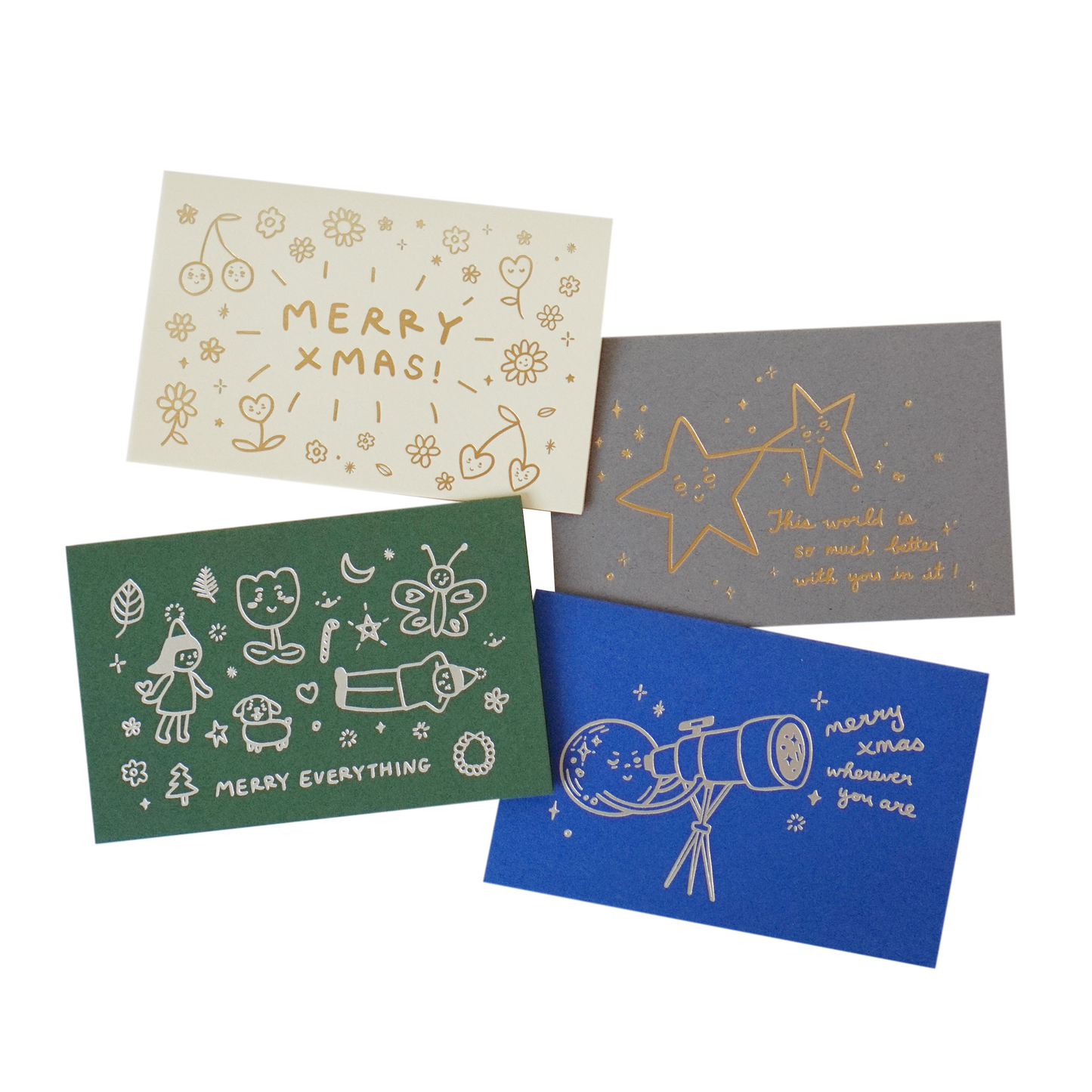 "I told the stars about you." Xmas card set (4pcs)