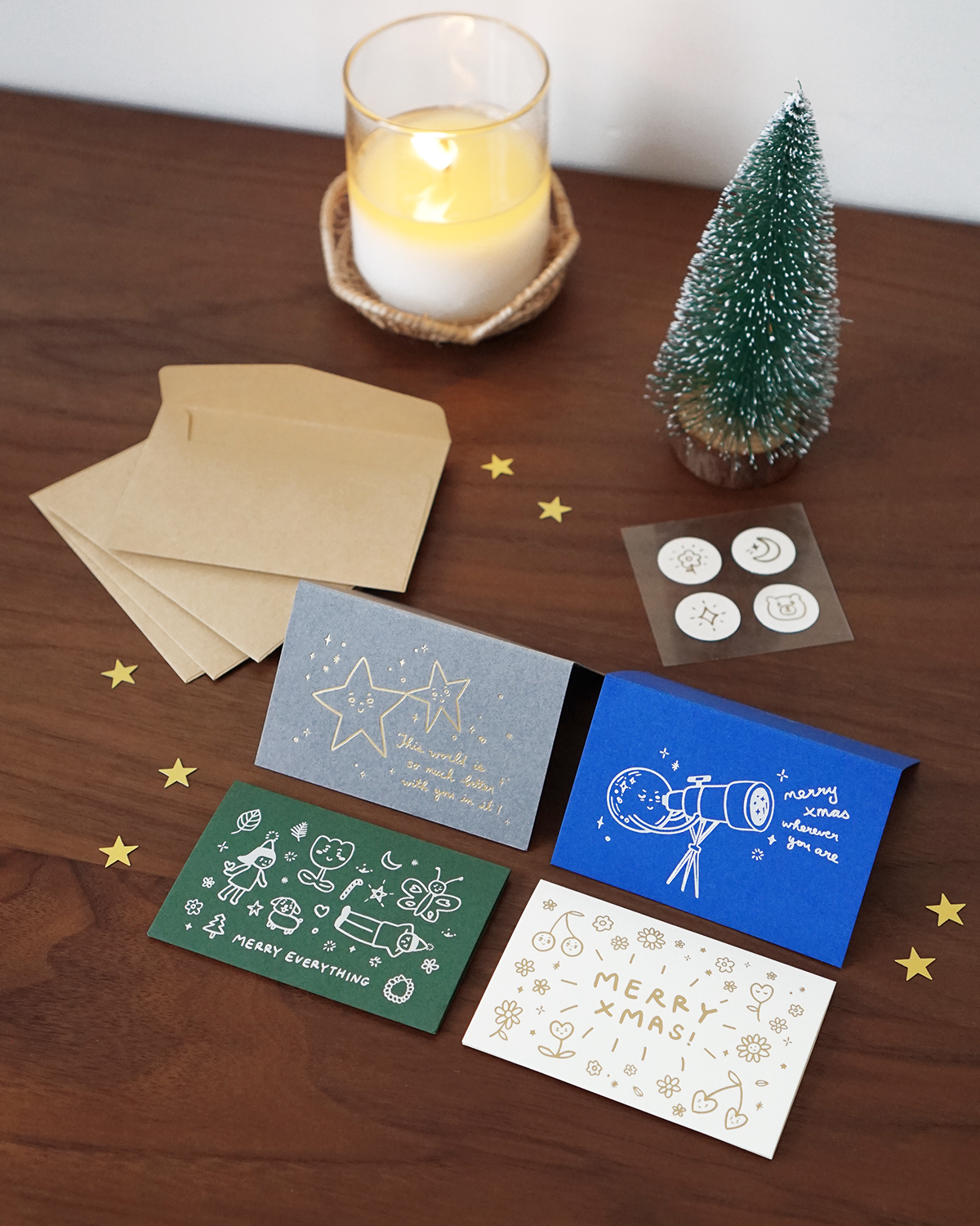 "I told the stars about you." Xmas card set (4pcs)